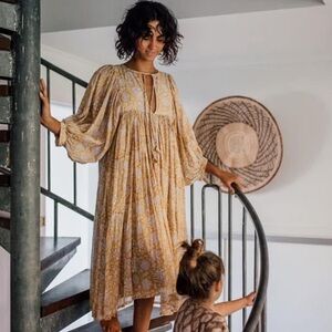 Daughters of India Kyra Midi dress in Cumin Large